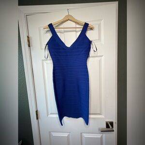 Herve Leger Royal Blue Mini Dress